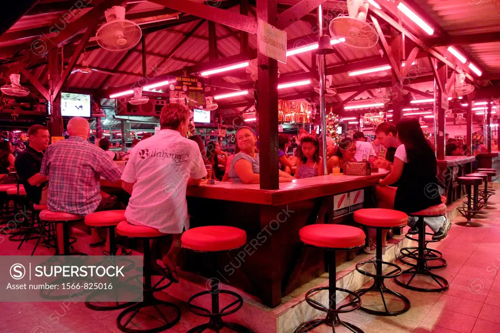 Bar frequented by western tourists, Pattaya -beach resort famous for night life and sex tourism-, Thailand