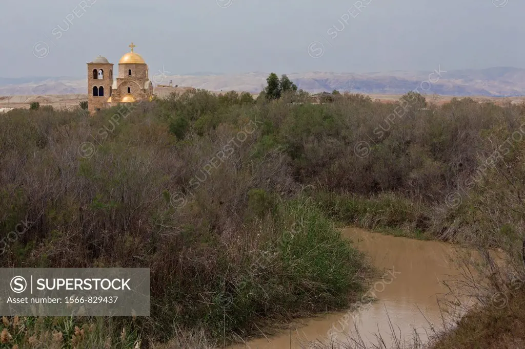 Jordan, Jordan River Valley, Bethany-Beyond-The-Jordan-Al-Maghtas, Baptismal site of Jesus Christ, churches on the Jordan-Israeli border