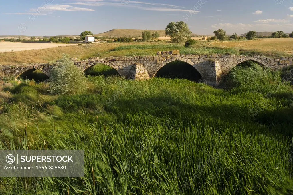 Medieval bridge, Sasamon, Burgos province, Castille-Leon, Spain