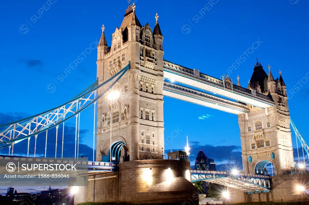 Tower Bridge by night, London, England, Great Britain 2