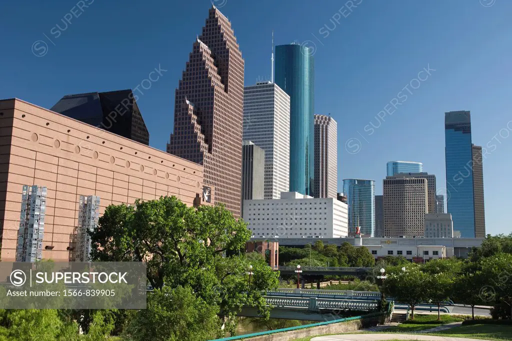 Sesquicentennial Park Downtown Skyline Houston Texas USA