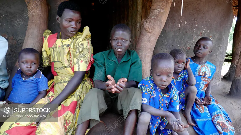 UGANDA    Reformed witch-doctor Richard Ocing and his family, wife and 5 children, who gave up his practice to become a Catholic  Visited by catechist...