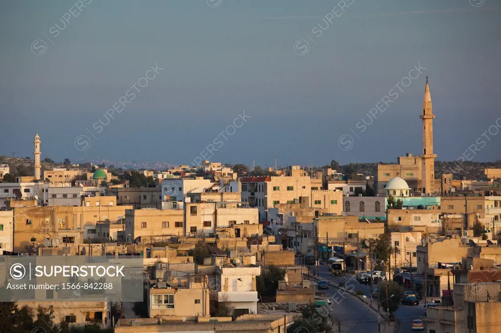 Jordan, Umm Qais-Gadara, the new town, sunset