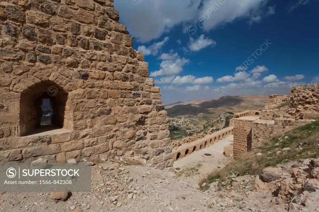Jordan, Kings HIghway, Karak, Karak Crusader Castle, exterior