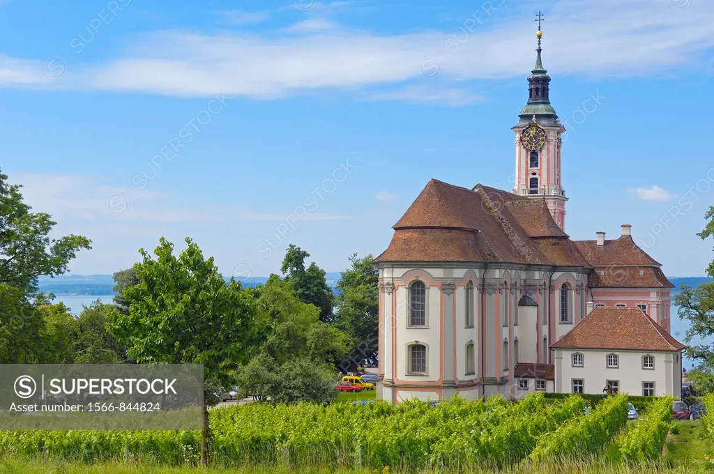 Birnau, Monastery Birnau, Birnau sanctuary, Marian pilgrimage church, Baden-Wuerttemberg, Germany, Lake constance, Bodensee, Europe.