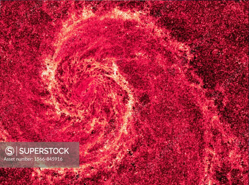 Seeing Red This image by the Hubble Space Telescope shows a dramatic view of the spiral galaxy M51, dubbed the Whirlpool Galaxy  Seen in near-infrared...