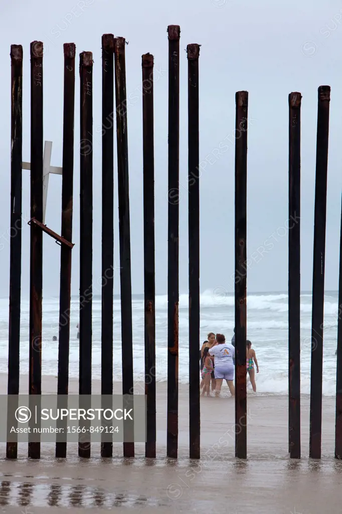 San Ysidro, California - A fence at California´s Border Field State Park separates the United States and Mexico on a beach at the Pacific Ocean