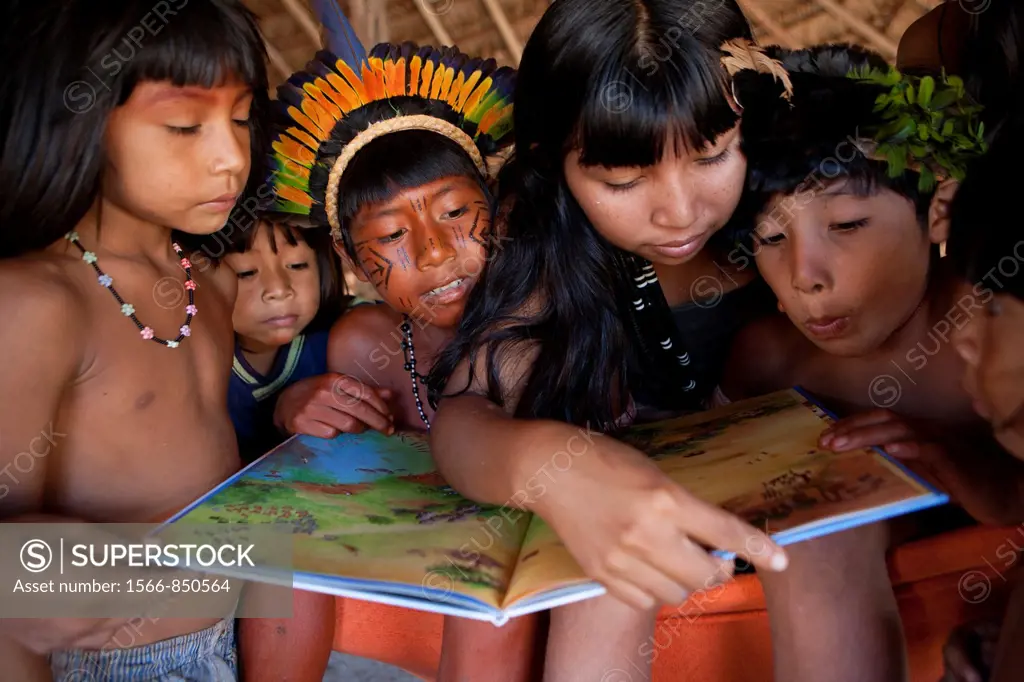 school for the Xingu indians in the Amazone, Brazil