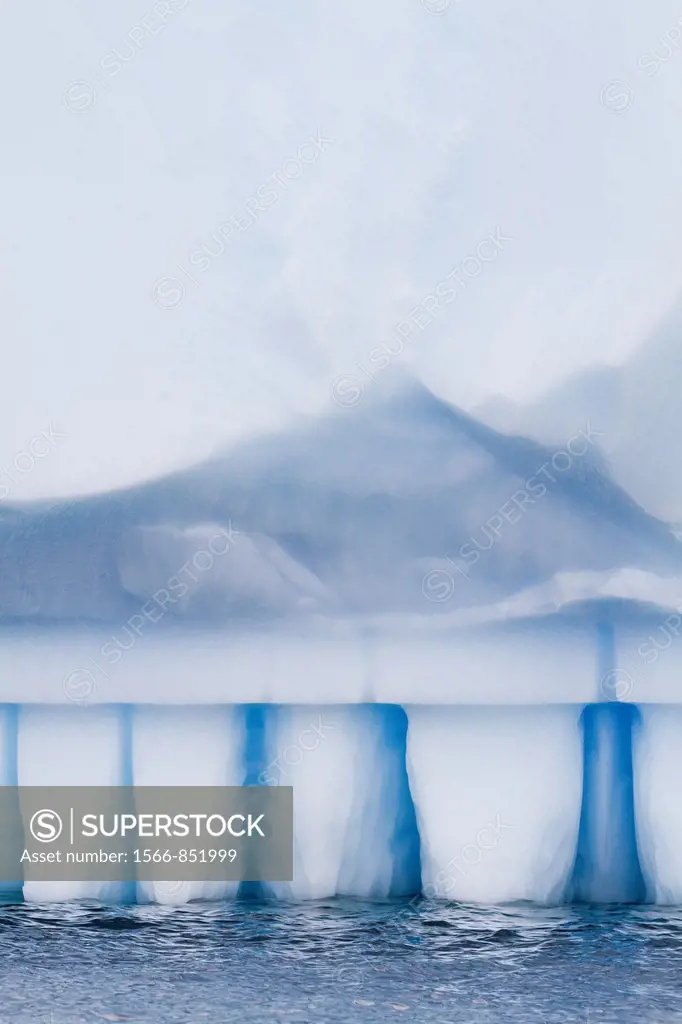 Iceberg detail in and around the Antarctic Peninsula during the summer months, Southern Ocean  MORE INFO An increasing number of icebergs are being cr...