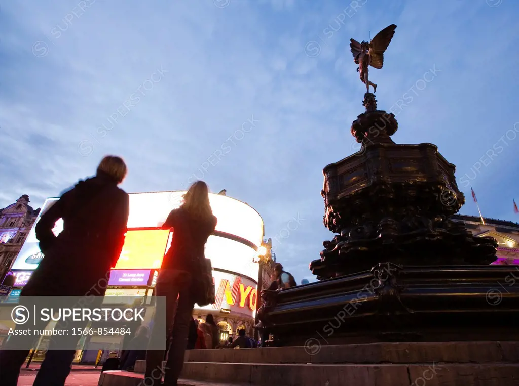 Statue of Eros, Piccadilly Circus, London, England, UK.