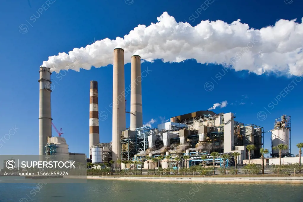 Tampa Electric Companys coal-fired BIg Bend Power Station on Tampa Bay in Hillsborough County near Apollo Beach Florida