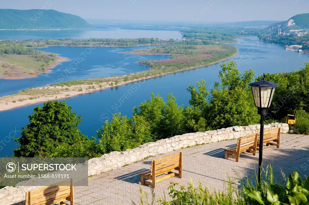 Observation Deck with the view to the Volga River, Zhiguli mountains and Zelenenky island