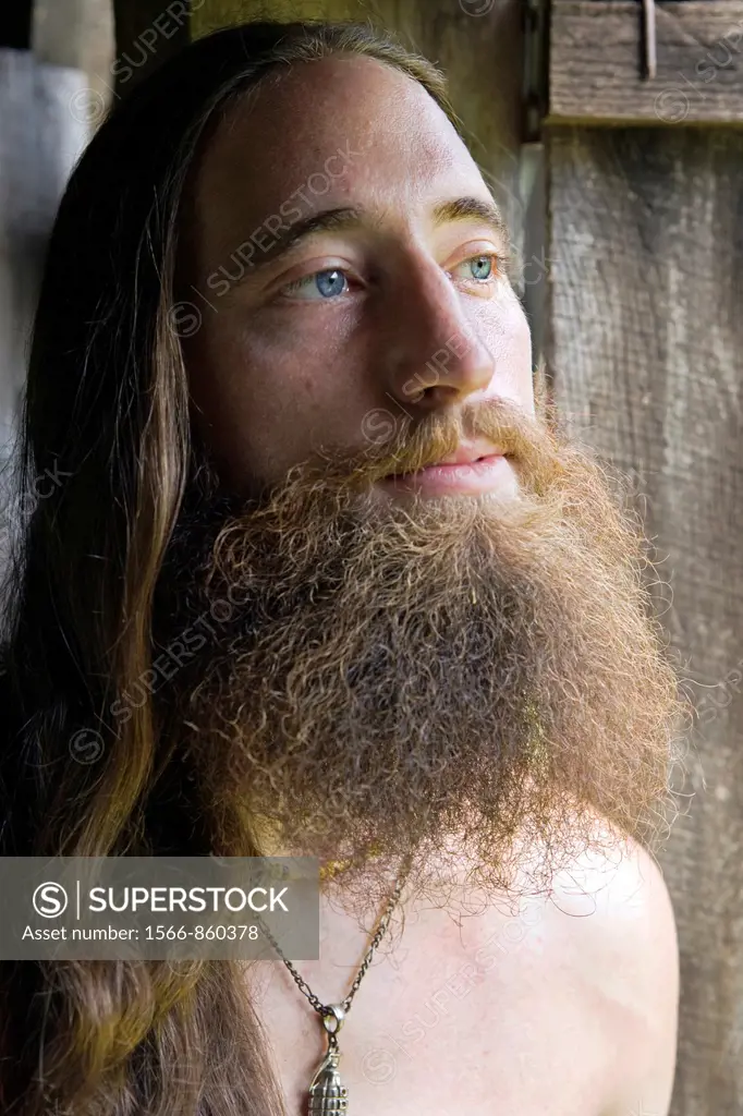 Portrait of Bearded Young Man - Cedar Mountain, North Carolina, USA