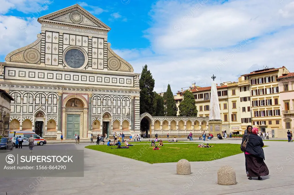 Florence, Santa Maria Novella Church, Santa Maria Novella square, Piazza Santa Maria Novella, Tuscany  Italy  Europe.