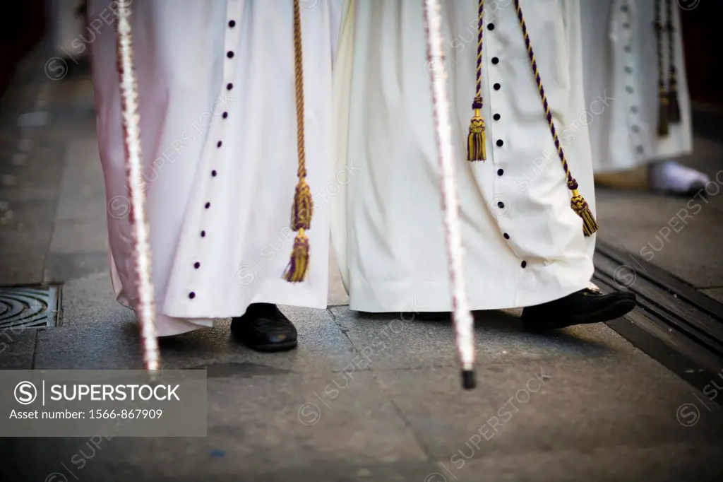 Feet of penitents, Holy Week, Seville, Spain
