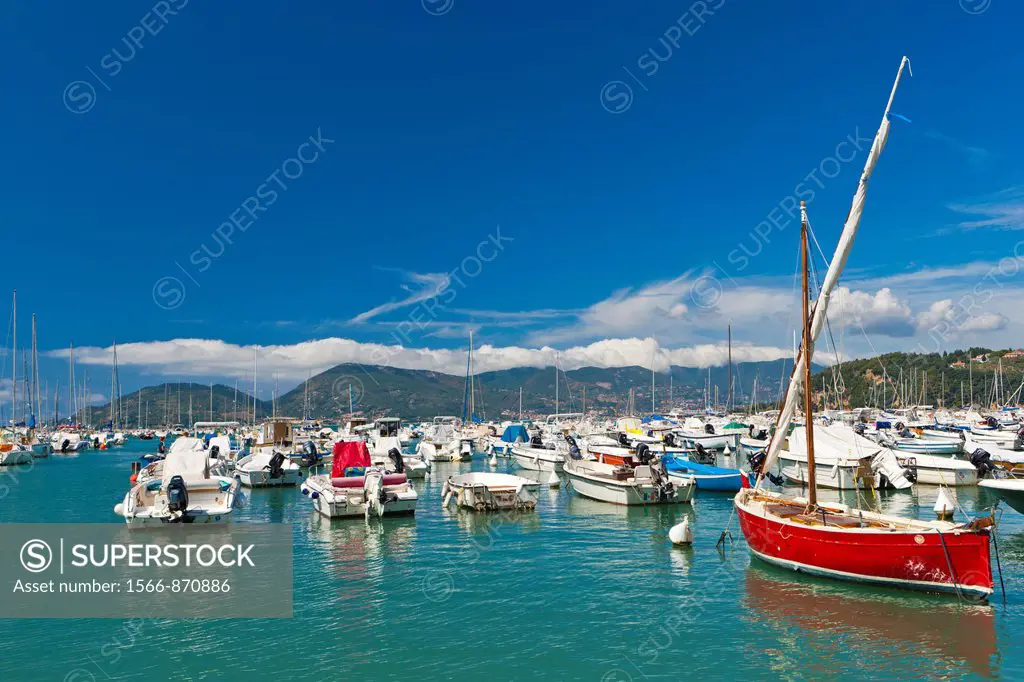 Harbour in Lerici, Province of La Spezia, Liguria, Italy, Europe