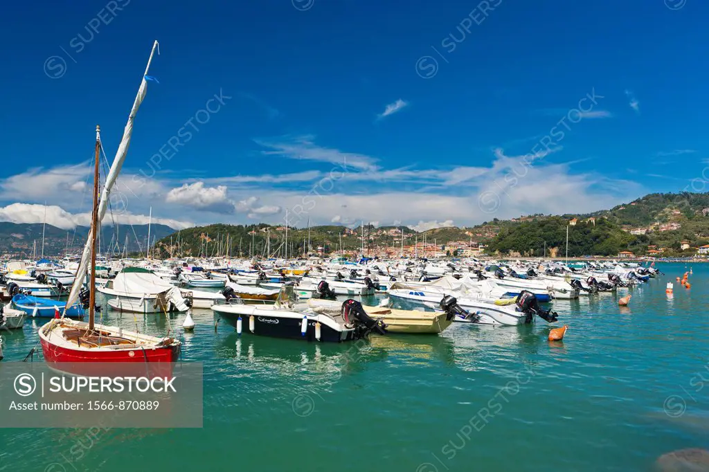Harbour in Lerici, Province of La Spezia, Liguria, Italy, Europe