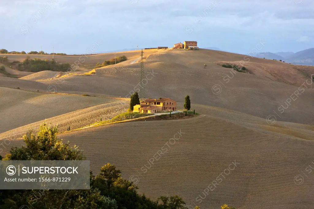 Rolling landscape near Asciano, Province of Siena, Tuscany, Italy, Europe