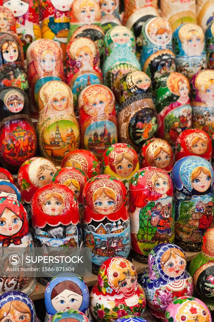 Russia, Moscow Oblast, Moscow, Red Square, souvenir matryoshka nesting dolls