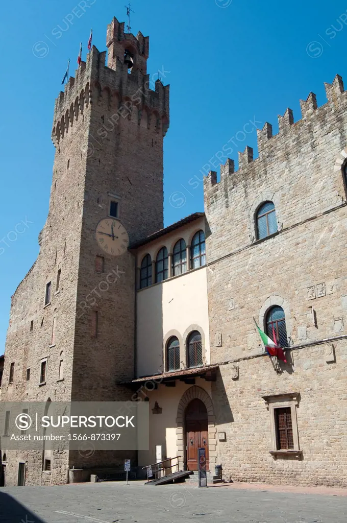 Italy, Tuscany, Arezzo, Town Hall Tower