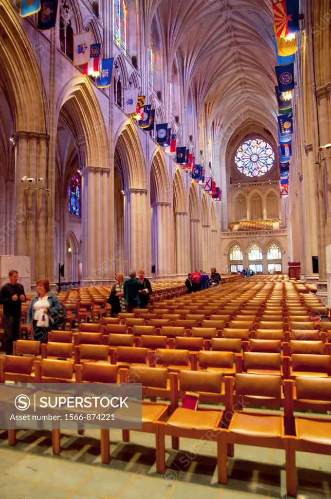 Interior of the National Cathedral in Washington DC
