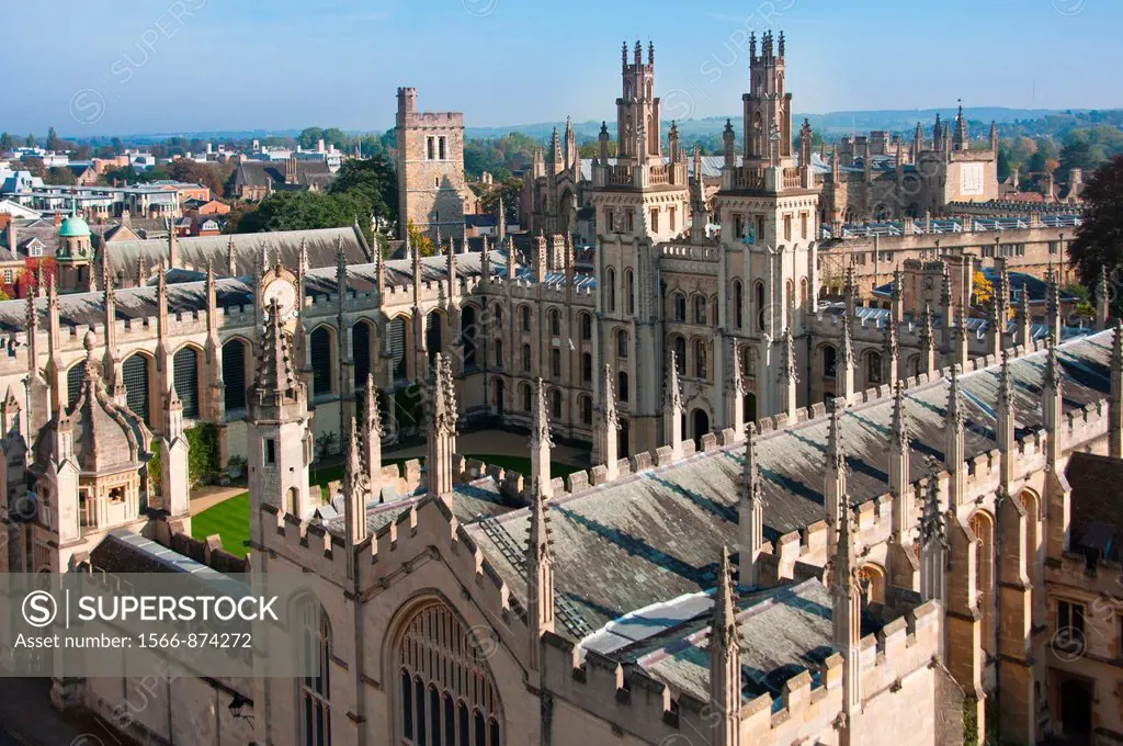 All Souls College seen from above  Oxford, UK