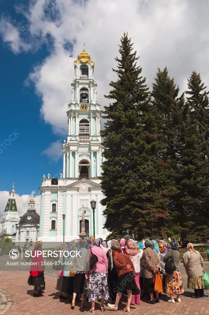 Russia, Moscow Oblast, Golden Ring, Sergiev Posad, Trinity Monastery of Saint Sergius, belltower