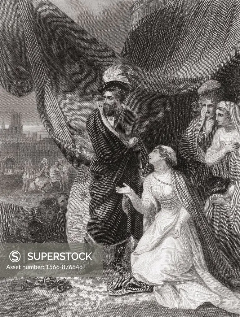 The Surrender of Calais to King Edward III  From The History of England published 1859