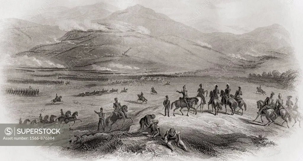 The Battle of the Alma River, during The Crimean War, Crimea in 1854  From The History of England published 1859