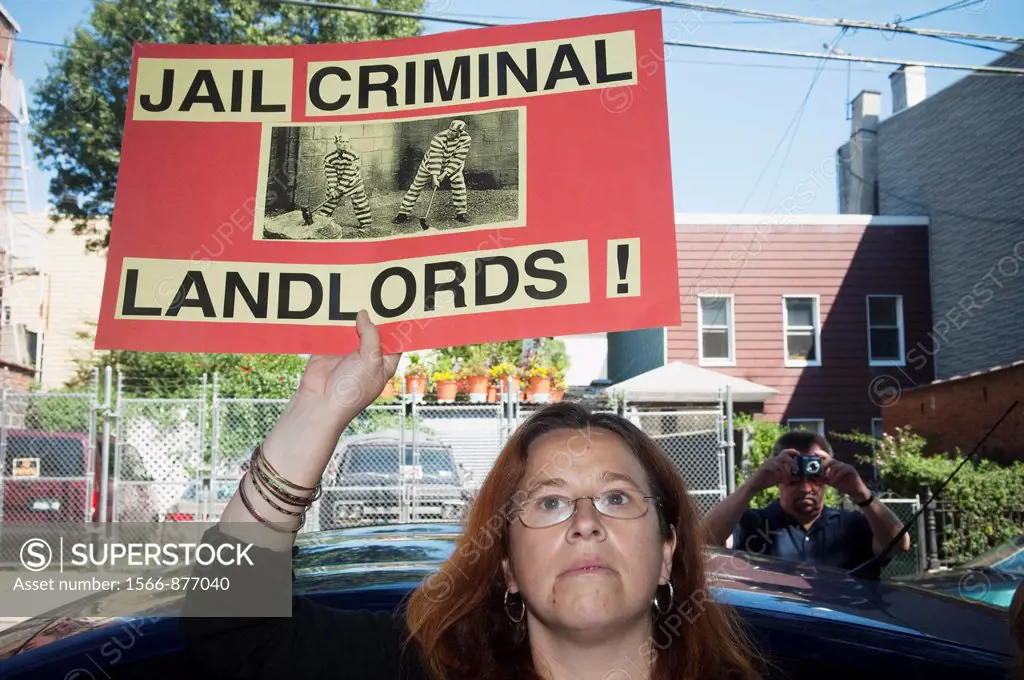 The Williamsburg-Greenpoint Tenant Coalition marches and rallies against landlords using allegedly illegal tactics to get rid of low income tenants in...