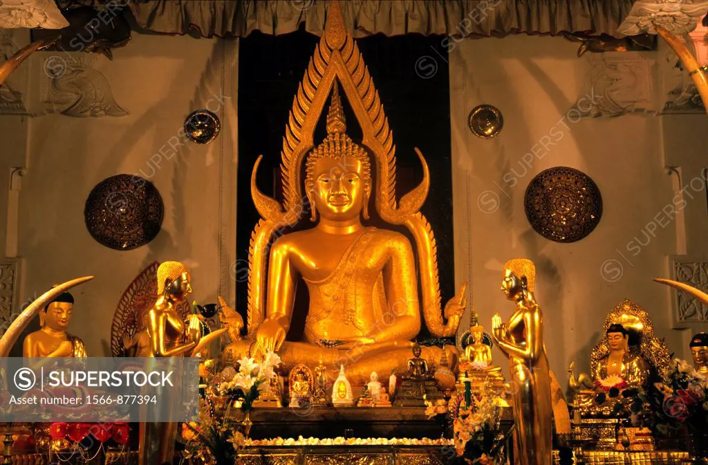 Golden statues, Temple of the Tooth, Kandy, Sri Lanka