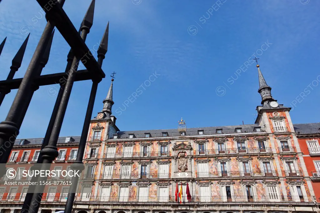 Madrid, Spain  Plaza Mayor  Murals on facade