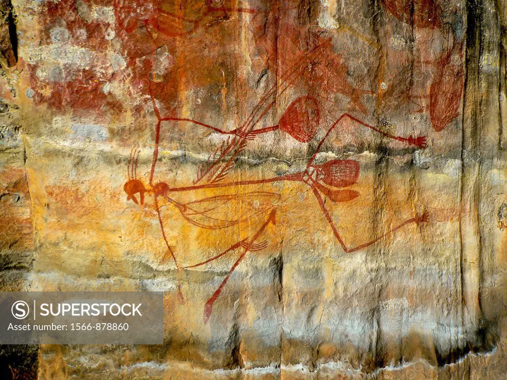 Painting of Mabuyu Aboriginal Art, Kakadu National Park, Northern Territory, Australia