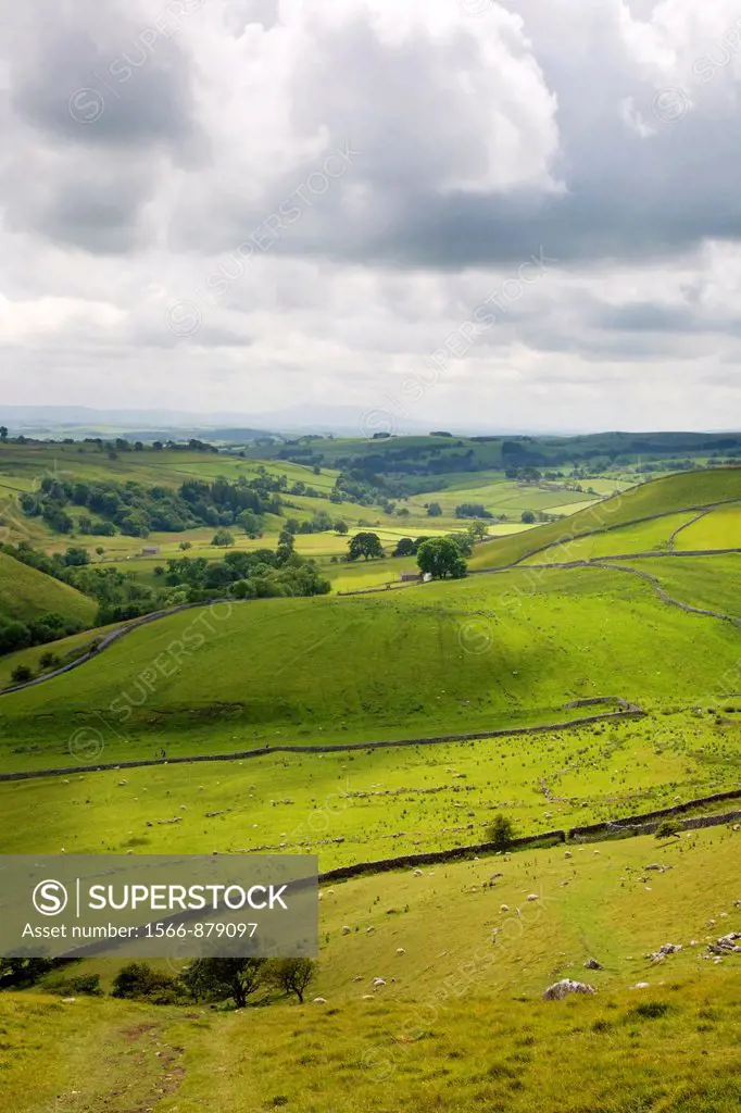 Malhamdale from Gordale Scar Yorkshire Dales England