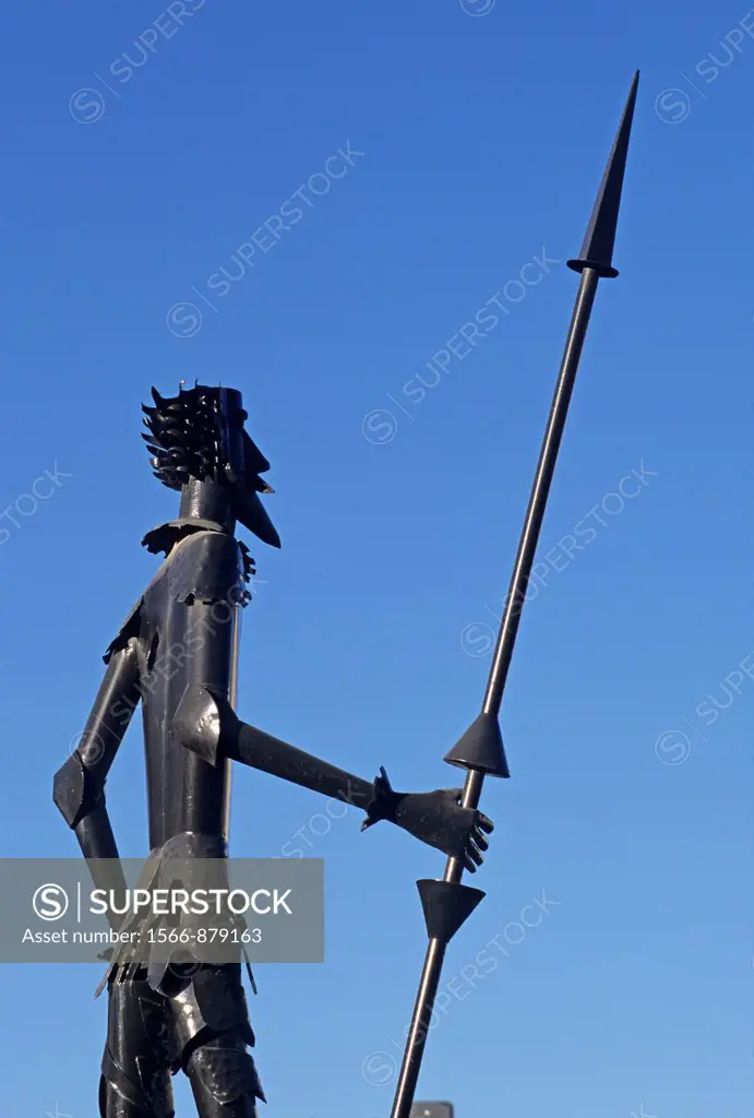 sculpture of Don Quixote, Campo de Criptana, autonomous community Castile-La Mancha, Spain, Europe