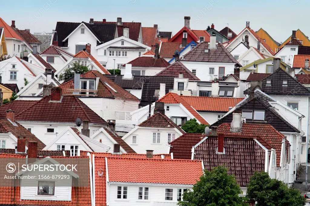 Wooden houses in Gamle Stavanger, Rogaland County, Norway