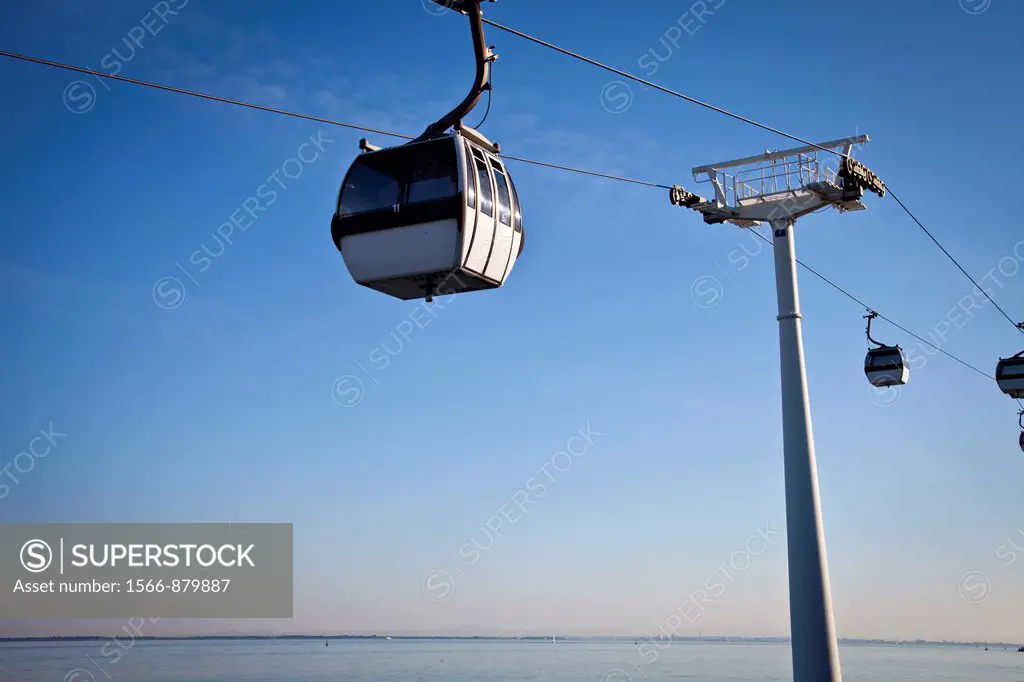 Cable-car at Park of Nations, Lisbon, Portugal
