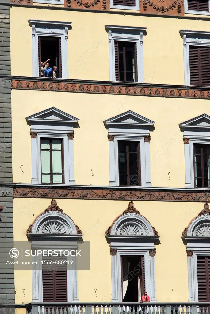 hotel windows in Florence, Italy