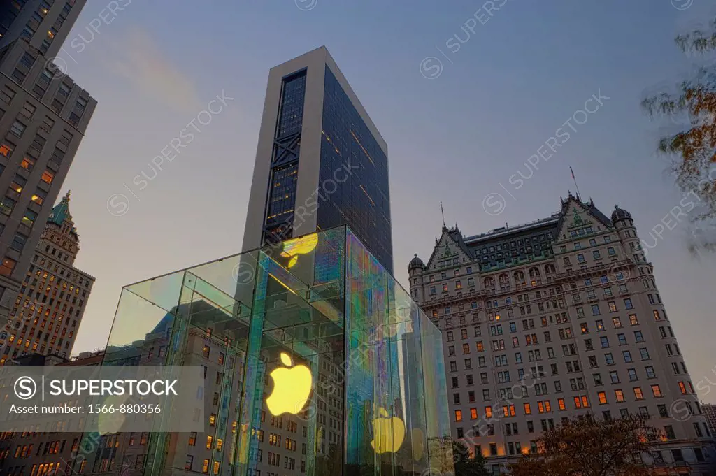The Flagship Apple Store across from the Plaza hotel on Fifth Avenue, New York