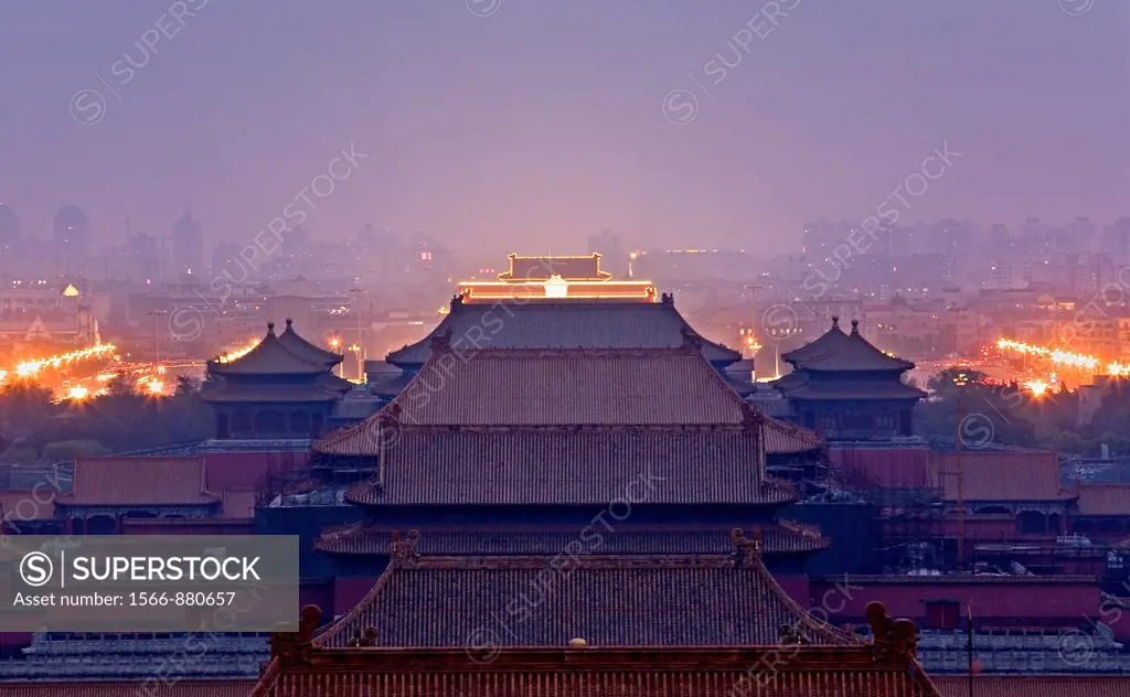 Forbidden City, as seen from Jingshan Park,Beijing, China