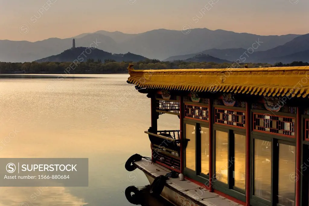 Summer Palace, in Kunming Lake  Boat,Beijing, China