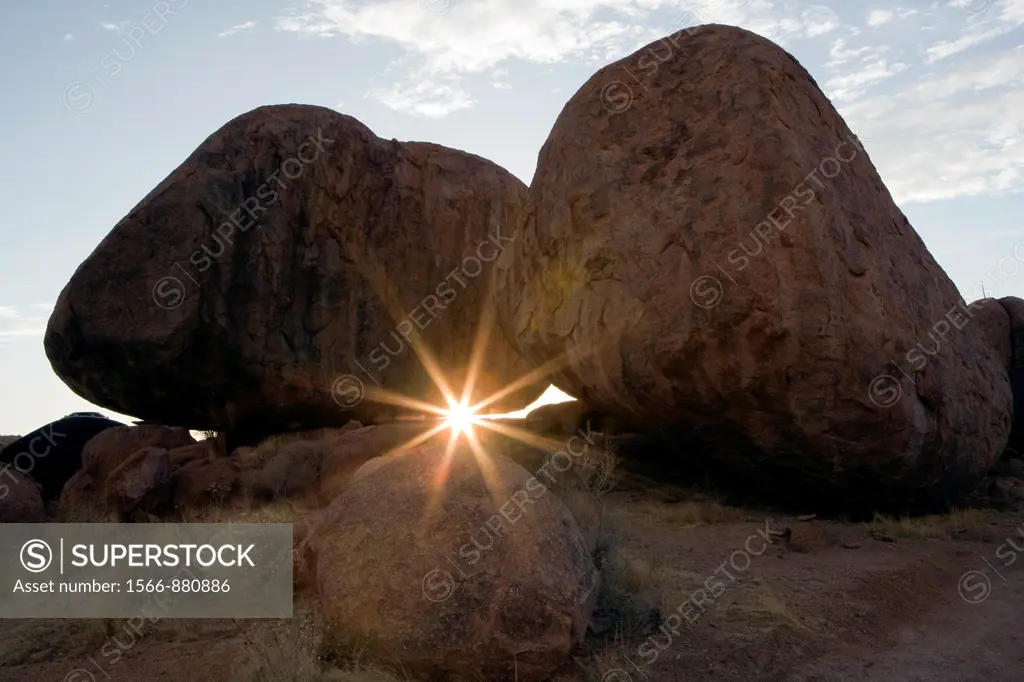 Sunset through the Boulders - Mowani Mountain Camp - Twyfelfontein, Damaraland, Namibia, Africa