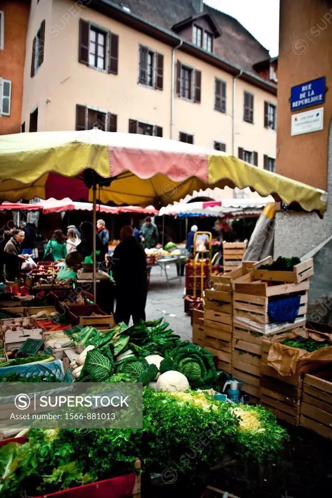 Marketplace in Annecy, Haute Savoie, France