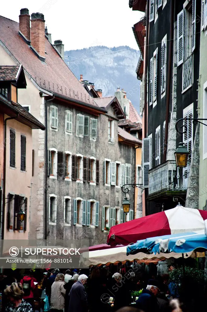 Marketplace in Annecy, Haute Savoie, France
