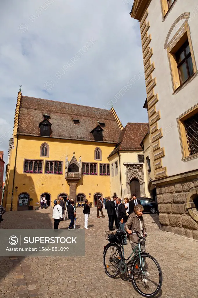 Rathausplatz of Regensburg, Germany