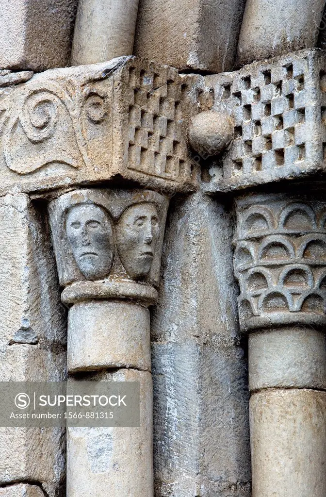 Escunhau village  Sant Pere Church  Detail of the main gate,Aran Valley,Pyrenees, Lleida province, Catalonia, Spain