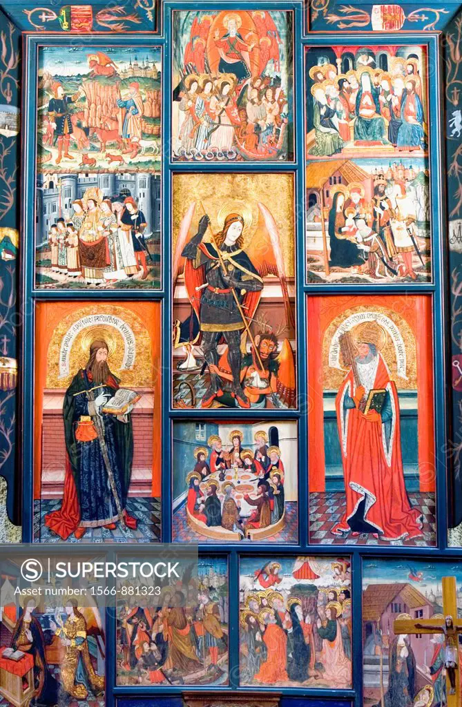 Vielha  Sant Miquèu church  Altarpiece,Aran Valley,Pyrenees, Lleida province, Catalonia, Spain