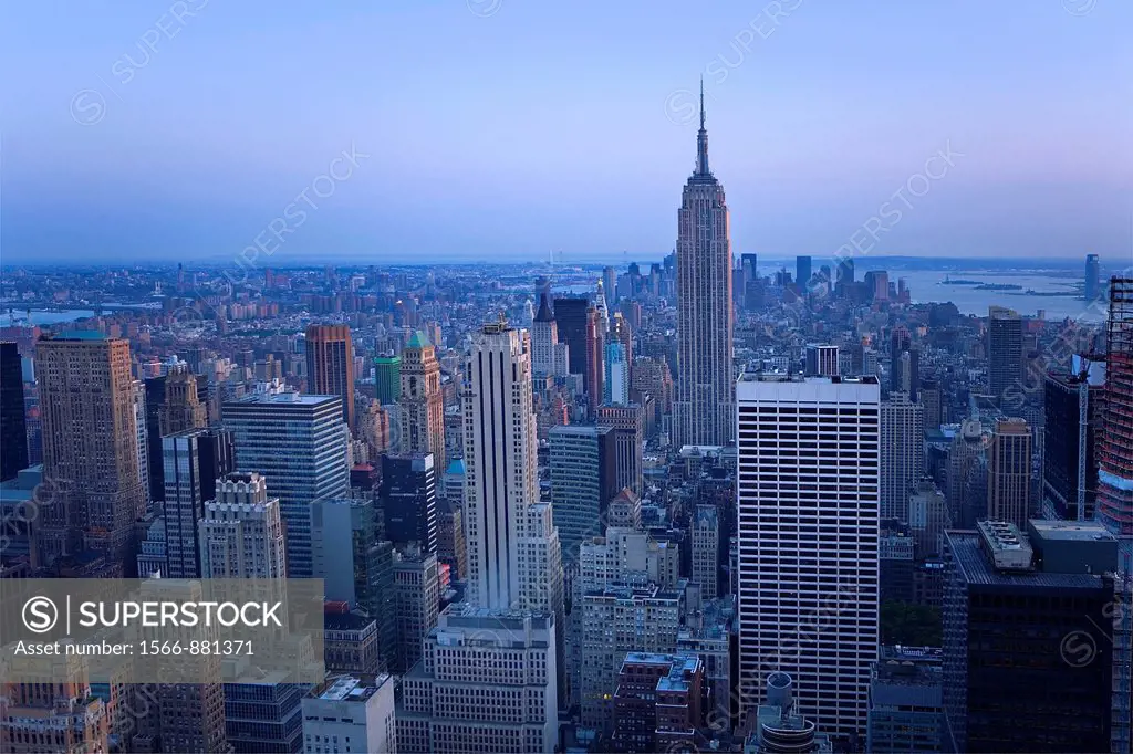 Skyline of Manhattan with Empire state building New York City, USA