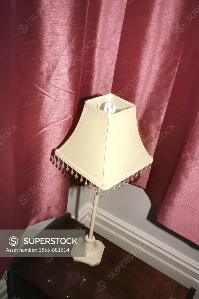 lampshade on sidetable  Belvedere hotel  Blackpool, Lancashire, England, UK