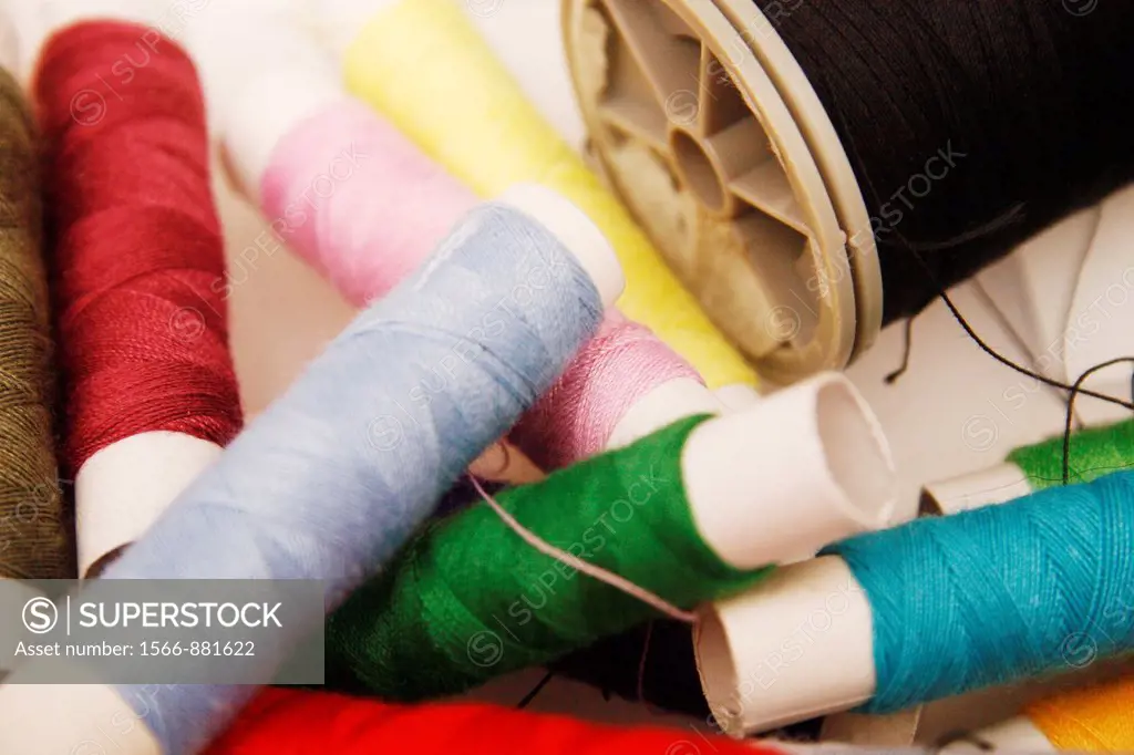image of multi coloured cotton reels and threads